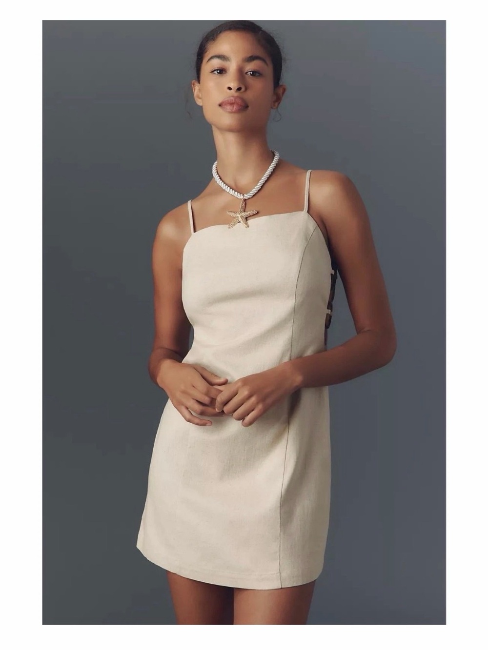 ANTHRO‎ Linen Blend Mini Dress XL COASTAL CAPSULE BEACHY RESORT BACHELORETTE NWT